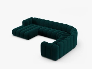 COLTAR PANORAMIC LUPIN, 370, PE STANGA, PETROL INTENS, CU TAPITERIE DIN TEXTIL CATIFEA VENUS, MICADONI - Img 3