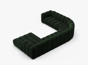 COLTAR PANORAMIC LUPIN, 370, PE STANGA, VERDE SMARALD, CU TAPITERIE DIN TEXTIL CATIFEA VENUS, MICADONI - Img 4