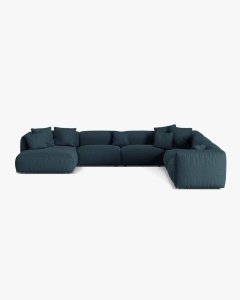 COLTAR PANORAMIC MARTINA, 160X106 CM, PE DREAPTA, BLUE JEANS, TAPITAT CU TAPITERIE DIN TEXTIL STRUCTURAT BOSTON, MICADONI