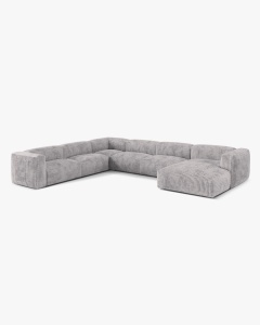 COLTAR PANORAMIC MARTINA, 160X106 CM, PE STANGA, GRI DESCHIS, TAPITAT CU TAPITERIE DIN TEXTIL CORDOI TILIA, MICADONI - Img 2