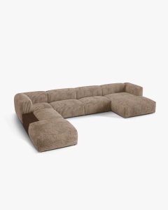 COLTAR PANORAMIC MARTINA, GHINDA, 406 CM, STANGA, CU TAPITERIE DIN TEXTIL CORDOI TILIA, MICADONI - Img 2