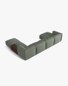 COLTAR PANORAMIC MARTINA, VERDE MUSCHI, 406 CM, DREAPTA, CU TAPITERIE DIN TEXTIL STRACTURAT BOSTON, MICADONI - Img 3