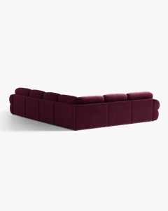 COLTAR PANORAMIC MODULAR, OPHELIA, VISINIU, PE STANGA, 370 CM, CU TAPITERIE DIN TEXTIL CATIFEA VENUS, MICADONI - Img 3