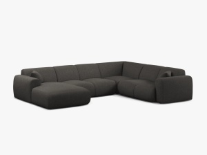COLTAR PANORAMIC MOLINO, PE DREAPTA, GRI INCHIS, 326 CM, , CU TAPITERIE DIN TEXTIL CHENILLE EDEN, MICADONI