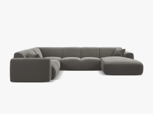 COLTAR PANORAMIC MOLINO, PE STANGA, 326 CM, , CU TAPITERIE DIN TEXTIL CATIFEA VELVET CASINO, MICADONI - Img 2