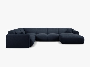 COLTAR PANORAMIC MOLINO, PE STANGA, ALBASTRU INCHIS, 326 CM, , CU TAPITERIE DIN TEXTIL BOUCLE BALOO, MICADONI - Img 2