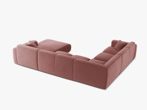 COLTAR PANORAMIC MOLINO, PE STANGA, ROZ FLAMINGO, 326 CM, , CU TAPITERIE DIN TEXTIL CATIFEA VELVET CASINO, MICADONI - Img 3