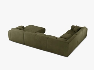 COLTAR PANORAMIC MOLINO, PE STANGA, VERDE DESCHIS, 326 CM, , CU TAPITERIE DIN TEXTIL CHENILLE REBEL, MICADONI - Img 3