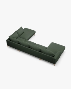 COLTAR PANORAMIC NAOMI, PE DREAPTA, VERDE MUSCHI, 235X265 CM, TAPITAT CU TAPITERIE DIN TEXTIL STRUCTURAT LIBERTY, MICADONI - Img 4
