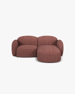 COLTAR PE DREAPTA, BLAIR, 194X 95, ROSU, CU TAPITERIE DIN TEXTIL STRUCTURAT BALTIMORE, MICADONI