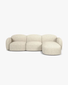 COLTAR PE DREAPTA, BLAIR, 274X 95, BEJ DESCHIS, CU TAPITERIE DIN TEXTIL STRUCTURAT BALTIMORE, MICADONI - Img 2