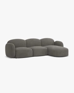 COLTAR PE DREAPTA, BLAIR, 274X 95, GRI, CU TAPITERIE DIN TEXTIL CATIFEA CASINO, MICADONI - Img 2