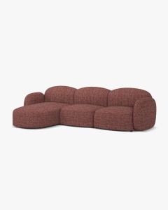 COLTAR PE DREAPTA, BLAIR, 274X 95, ROSU, CU TAPITERIE DIN TEXTIL STRUCTURAT BALTIMORE, MICADONI