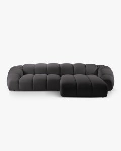 COLTAR PE DREAPTA DIANA, ESPRESSO, 334X182 CM, TAPITAT CU TAPITERIE DIN TEXTIL 3D SONIC, MICADONI