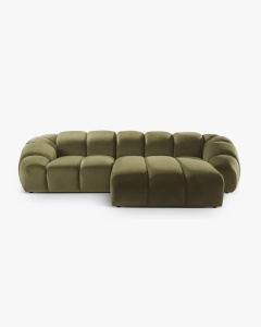 COLTAR PE DREAPTA DIANA, VERDE, 294X182 CM, TAPITAT CU TAPITERIE DIN TEXTIL CATIFEA SALVADOR, MICADONI