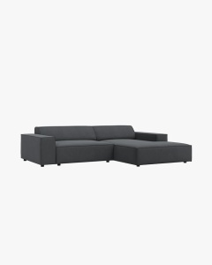 COLTAR PE DREAPTA JODIE, CU 3 LOCURI, 224X162 CM, ADANCIME SCAUN 62 CM, GRI INCHIS, TAPITAT CU TAPITERIE DIN TEXTIL STRUCTURAT MEGAN, MICADONI - Img 4