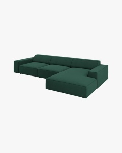 COLTAR PE DREAPTA JODIE, CU 4 LOCURI, 284X162 CM, ADANCIME SCAUN 62 CM, VERDE, TAPITAT CU TAPITERIE DIN TEXTIL STRUCTURAT MEGAN, MICADONI - Img 3