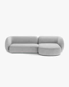 COLTAR PE DREAPTA KATE, GRI DESCHIS, 285X176 CM, TAPITAT CU TAPITERIE DIN TEXTIL BOUCLE BALOO, MICADONI