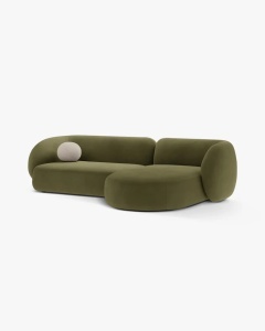 COLTAR PE DREAPTA KATE, VERDE, 285X176 CM, TAPITAT CU TAPITERIE DIN TEXTIL CATIFEA SALVADOR, MICADONI - Img 2