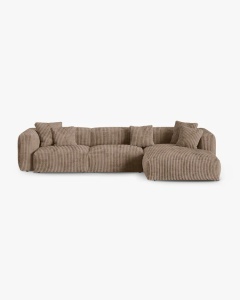 COLTAR PE DREAPTA MARTINA, 330X176 CM, ADANCIME SCAUN 90 CM, GHINDA, TAPITAT CU TAPITERIE DIN TEXTIL CORDOI TILIA, MICADONI