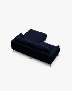 COLTAR PE DREAPTA, NAOMI, ALBASTRU ROYAL, 200X170 CM, TAPITAT CU TAPITERIE DIN TEXTIL CATIFEA SALVADOR, MICADONI - Img 2
