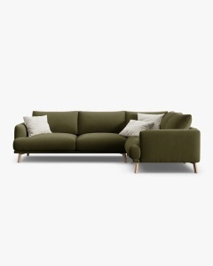 COLTAR PE DREAPTA, NAOMI, VERDE, 280X195 CM, TAPITAT CU TAPITERIE DIN TEXTIL CATIFEA SALVADOR, MICADONI