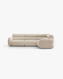 COLTAR PE DREAPTA NEO, BEJ, 295X210 CM, TAPITAT CU TAPITERIE DIN TEXTIL BOUCLE BALOO, MICADONI