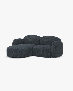 COLTAR PE STANGA, BLAIR, 194X 95, ALBASTRU MARIN, CU TAPITERIE DIN TEXTIL STRUCTURAT BALTIMORE, MICADONI - Img 2