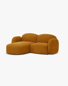 COLTAR PE STANGA, BLAIR, 194X 95, GALBEN, CU TAPITERIE DIN TEXTIL CATIFEA CASINO, MICADONI - Img 2