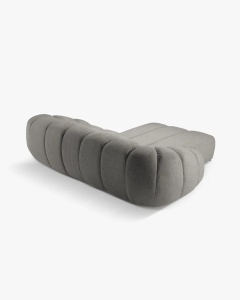 COLTAR PE STANGA DIANA, GRI DESCHIS, 294X182 CM, TAPITAT CU TAPITERIE DIN TEXTIL STRUCTURAT BUBBLE MICADONI - Img 3