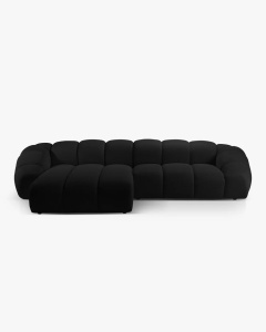 COLTAR PE STANGA DIANA, NEGRU, 334X182 CM, TAPITAT CU TAPITERIE DIN TEXTIL 3D SONIC, MICADONI