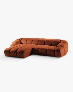 COLTAR PE STANGA DIANA, SCORTISOARA, 334X182 CM, TAPITAT CU TAPITERIE DIN TEXTIL STRUCTURAT BUBBLE, MICADONI - Img 2