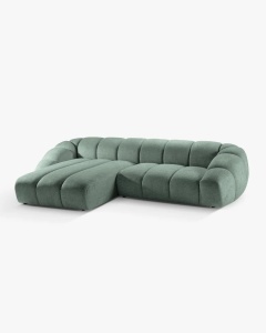 COLTAR PE STANGA DIANA, VERDE MENTA, 334X182 CM, TAPITAT CU TAPITERIE DIN TEXTIL STRUCTURAT BUBBLE, MICADONI
