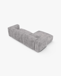 COLTAR PE STANGA MARTINA, 180X176 CM, ADANCIME SCAUN 90 CM, GRI DESCHIS, TAPITAT CU TAPITERIE DIN TEXTIL CORDOI TILIA, MICADONI - Img 4