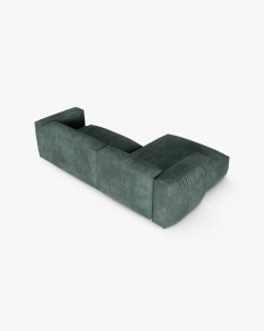 COLTAR PE STANGA MARTINA, 180X176 CM, ADANCIME SCAUN 90 CM, VERDE MUSCHI, TAPITAT CU TAPITERIE DIN TEXTIL CATIFEA VOGUE, MICADONI - Img 4