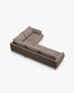 COLTAR PE STANGA, NAOMI, CAPPUCCINO, 280X195 CM, TAPITAT CU TAPITERIE DIN TEXTIL STRUCTURAT LIBERTY, MICADONI - Img 2