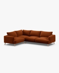 COLTAR PE STANGA, NAOMI, CARAMIZIU, 280X195 CM, TAPITAT CU TAPITERIE DIN TEXTIL CATIFEA SALVADOR, MICADONI - Img 3