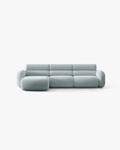 COLTAR PE STANGA, NEO, ALBASTRU INCHIS, 305X165 CM, TAPITAT CU TAPITERIE DIN TEXTIL BOUCLE BALOO, MICADONI