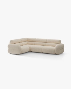 COLTAR PE STANGA NEO, BEJ DESCHIS, 295X210 CM, TAPITAT CU TAPITERIE DIN TEXTIL CHENILLE SILENCIO, MICADONI - Img 2