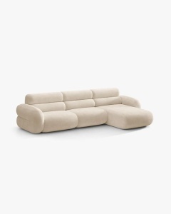 COLTAR PE STANGA, NEO, BEJ DESCHIS, 305X165 CM, TAPITAT CU TAPITERIE DIN TEXTIL CHENILLE GOLD, MICADONI - Img 2