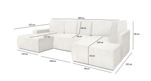 COLTAR PILLOW C2, 140 CM, CU FUNCTIE DE DORMIT, GRUPA I, STIL MODERN - Img 2