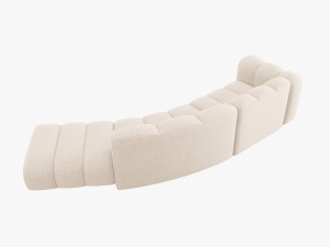 COLTAR SEMIROTUND LUPIN, DREAPTA, 5 LOCURI, 335 CM, BEJ DESCHIS 23, TAPITERIE CHENILLE, DESIGN DEOSEBIT - Img 4