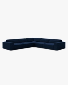 COLTAR SIMETRIC JODIE, 283X283 CM, ALBASTRU ROYAL, TAPITAT CU TAPITERIE DIN TEXTIL CATIFEA BLUVEL, MICADONI