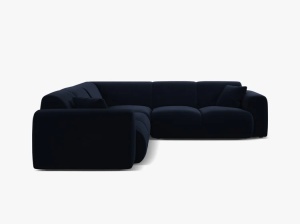 COLTAR SIMETRIC MOLINO, 252 CM, ALBASTRU ROYAL, CU TAPITERIE DIN TEXTIL CATIFEA VELVET CASINO, MICADONI - Img 2