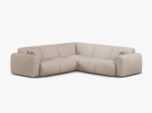 COLTAR SIMETRIC MOLINO, 252 CM, BEJ, CU TAPITERIE DIN TEXTIL CHENILLE REBEL, MICADONI