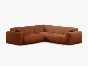 COLTAR SIMETRIC MOLINO, 252 CM, CRAMIZIU, CU TAPITERIE DIN TEXTIL BOUCLE BALOO, MICADONI