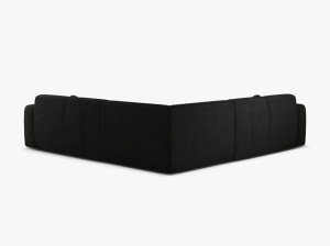 COLTAR SIMETRIC MOLINO, 252 CM, NEGRU, CU TAPITERIE DIN TEXTIL BOUCLE BALOO, MICADONI - Img 3