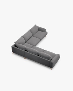 COLTAR SIMETRIC NAOMI, GRI, 280X280CM, TAPITAT CU TAPITERIE DIN TEXTIL CATIFEA SALVADOR, MICADONI - Img 2