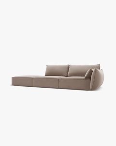 COLTAR SPATIOS SI CONFORTABIL KAELLE, 264 CM, PE STANGA, CAPPUCCINO, CU TAPITERIE DIN TEXTIL CATIFEA BLUVEL, MICADONI - Img 2