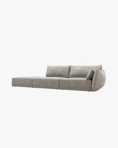 COLTAR SPATIOS SI CONFORTABIL KAELLE, 264 CM, PE STANGA, GRI DESCHIS, CU TAPITERIE DIN TEXTIL CHENILLE OVER THE HORIZON, MICADONI - Img 2